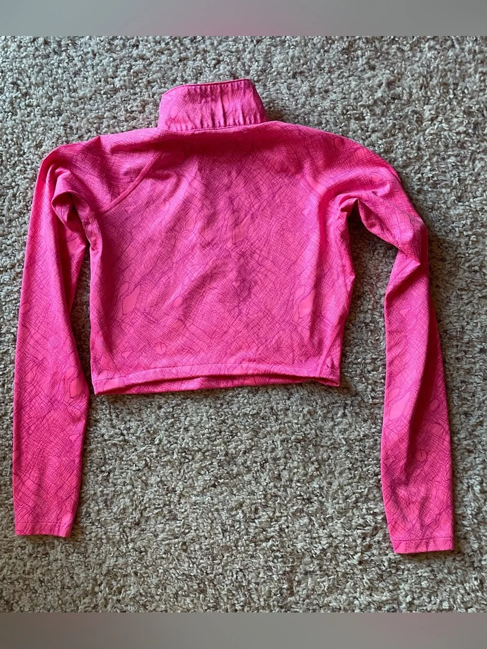 NIKE Women’s Pink Quarter-Zip Long Sleeve Crop Jacket Size XS